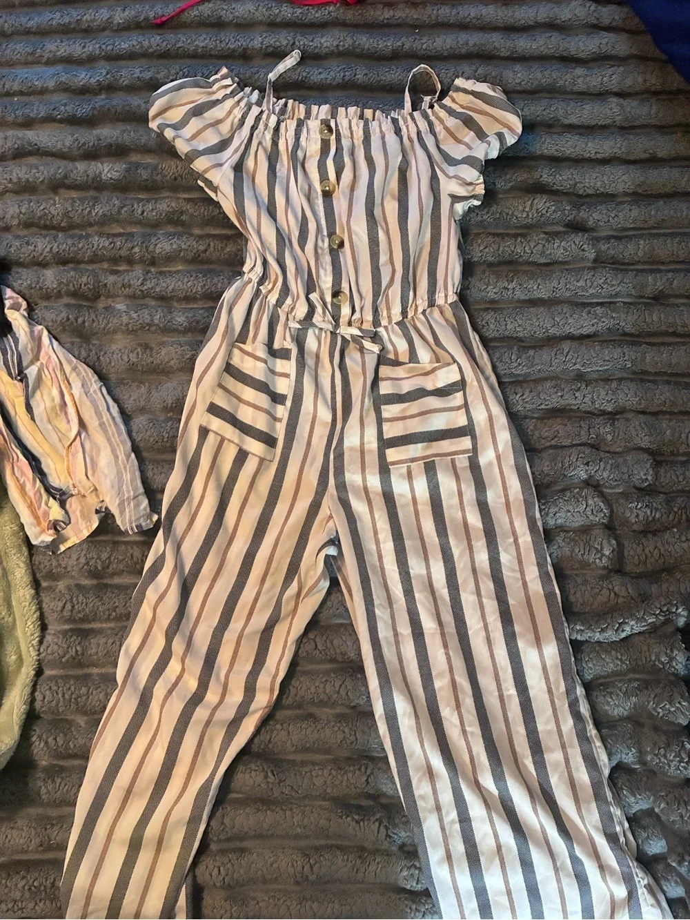 indulge Cream Top with Black & Brown Stripes